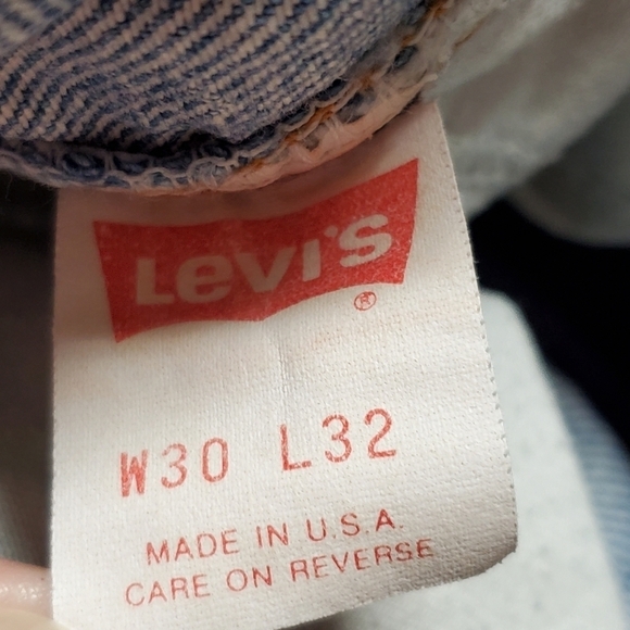 VINTAGE 80s Levi's 405 Orange Tab Light Stone Wash High Rise Straight Leg Jean 4 - Picture 13 of 14